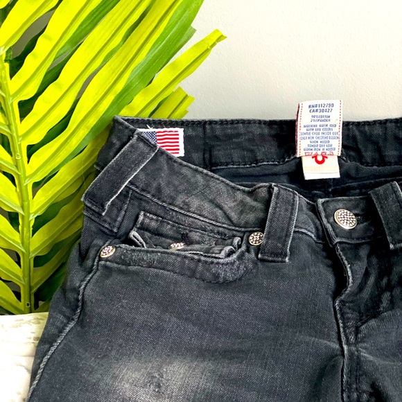 True Religion Black Stone Wash with Crystal Details - Picture 7 of 7